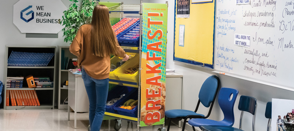 Feeding students in the classroom and hallway
