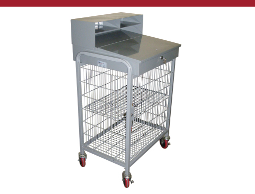 Mobile Receiving Desk with Security Cage