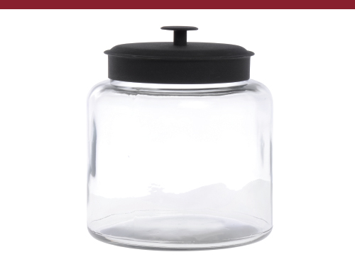 Anchor Hocking Montana Jar w Black Lid