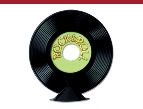 Personalized Plastic Record Centerpiece